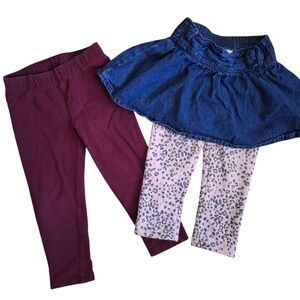3 PC Toddler 2T Girls Bottoms Bundle